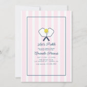 Invitation Fête d'anniversaire de pickleball Preppy Dinks & D (Devant)