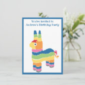 Invitation Fête d'anniversaire de Pinata colorée (Debout devant)