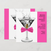 Invitation Fête d'anniversaire de Pink Martini (Devant / Derrière)
