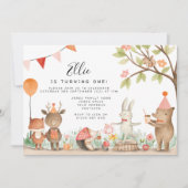 Invitation Fête d'anniversaire de Pink Woodland (Devant)