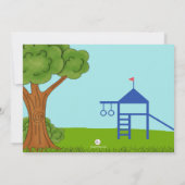 Invitation Fête d'anniversaire de pique-nique sur aire de jeu (Dos)