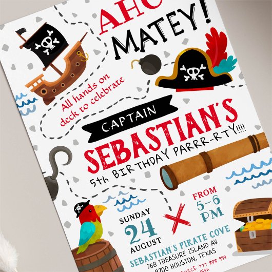 Invitation Fête d'anniversaire de Pirate