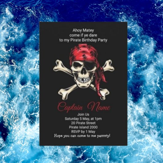 Invitation fête d'anniversaire de pirate épique
