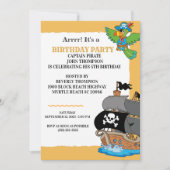 Invitation Fête d'anniversaire de pirate mignon (Devant)