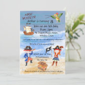 Invitation Fête d'anniversaire de pirates chasse au trésor (Debout devant)