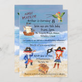 Invitation Fête d'anniversaire de pirates chasse au trésor (Devant / Derrière)