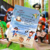 Invitation Fête d'anniversaire de pirates chasse au trésor