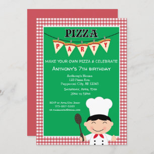 Invitation Fête d'anniversaire de Pizza Boy