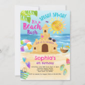 Invitation Fête d'anniversaire de plage (Devant)