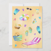 Invitation Fête d'anniversaire de plage (Dos)