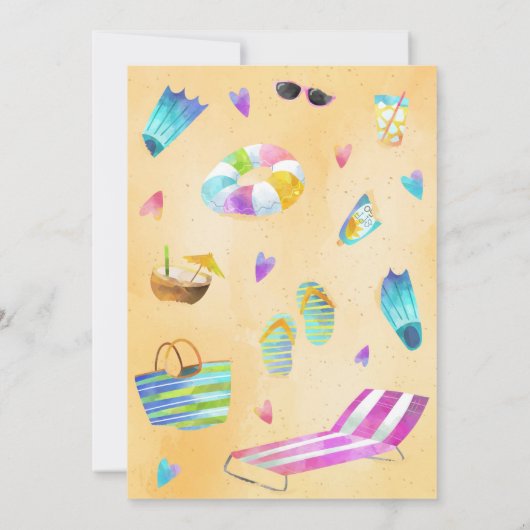 Invitation Fête d'anniversaire de plage (Dos)