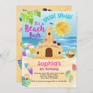 Invitation Fête d'anniversaire de plage
