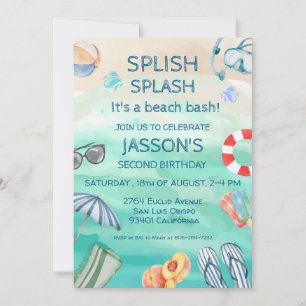 Invitation Fête d'anniversaire de plage