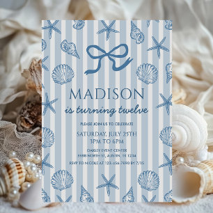 Invitation Fête d'anniversaire de plage côtière Coquette Seas