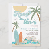 Invitation Fête d'anniversaire de plage de surf de garçon 10e (Devant)
