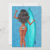 Invitation Fête d'anniversaire de plage de surf d'été rustiqu (Devant)