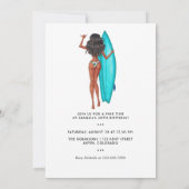 Invitation Fête d'anniversaire de plage de surf d'été rustiqu (Dos)