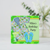 Invitation Fête d'anniversaire de plage Margaritas BBQ pour h (Debout devant)