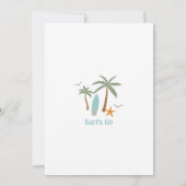 Invitation Fête d'anniversaire de plage pour un garçon de sur (Dos)