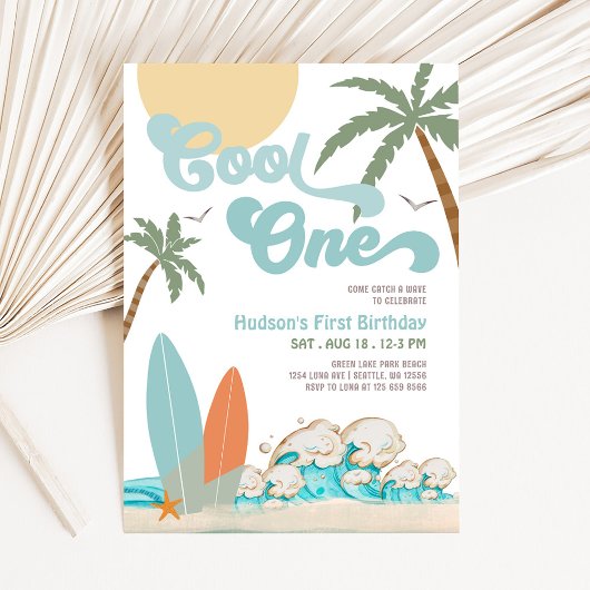 Invitation Fête d'anniversaire de plage pour un garçon de sur