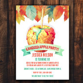 Invitation Fête d'anniversaire de pomme candie d'automne de c