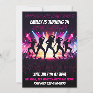 Invitation Fête d'anniversaire de pop star Kpop