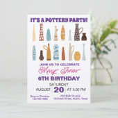 Invitation Fête d'anniversaire de poterie (Debout devant)