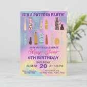 Invitation Fête d'anniversaire de poterie (Debout devant)