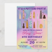 Invitation Fête d'anniversaire de poterie (Devant / Derrière)