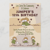Invitation Fête d'anniversaire de pré-adolescent pour une com (Devant)