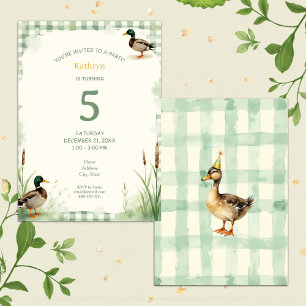 Invitation Fête d'anniversaire de premier an en aquarelle Can