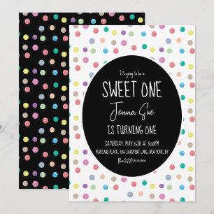 Invitation Fête d'anniversaire de premier anniversaire à poin