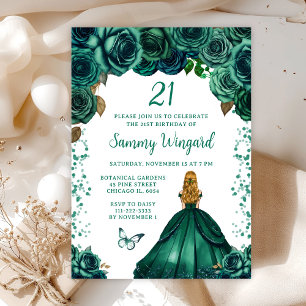 Invitation Fête d'anniversaire de princesse aux cheveux blond