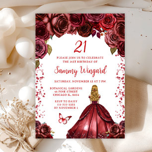 Invitation Fête d'anniversaire de princesse aux cheveux blond