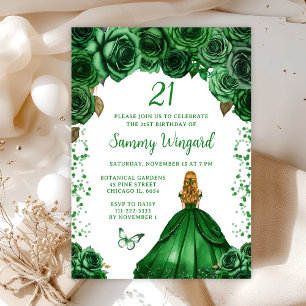 Invitation Fête d'anniversaire de princesse aux cheveux blond