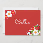 Invitation Fête d'anniversaire de princesse coccinelle (Dos)