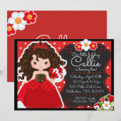 Invitation Fête d'anniversaire de princesse coccinelle (Devant / Derrière)