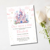 Invitation Fête d'anniversaire de princesse conte de fée chât