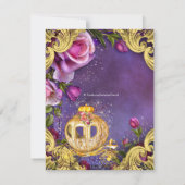 Invitation Fête d'anniversaire de princesse de conte de fées (Dos)