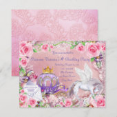 Invitation Fête d'anniversaire de princesse de conte de fées (Devant / Derrière)