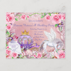 Invitation Fête d'anniversaire de princesse de conte de fées