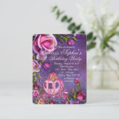 Invitation Fête d'anniversaire de princesse de conte de fées (Debout devant)