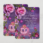 Invitation Fête d'anniversaire de princesse de conte de fées (Devant / Derrière)