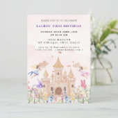 Invitation Fête d'anniversaire de princesse de conte de fées (Debout devant)