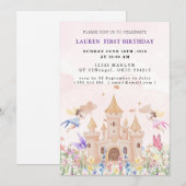 Invitation Fête d'anniversaire de princesse de conte de fées (Devant / Derrière)