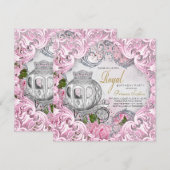 Invitation Fête d'anniversaire de princesse de conte de fées (Devant / Derrière)