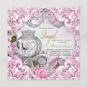 Invitation Fête d'anniversaire de princesse de conte de fées