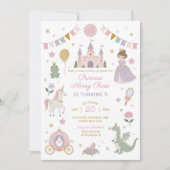 Invitation Fête d'anniversaire de princesse de conte de fées (Devant)