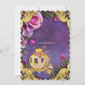 Invitation Fête d'anniversaire de princesse de conte de fées (Dos)