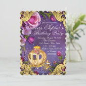 Invitation Fête d'anniversaire de princesse de conte de fées (Debout devant)